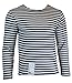 Genuine Russian Winter Issue TELNYASHKA Sweater - Navy Blue Striped Long Sleeve Top