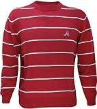 Atlanta Braves Spaced Striped Crewneck Sweater