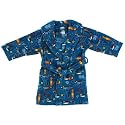 Blue Fleece Car Print Bath Robe for Infant Boys