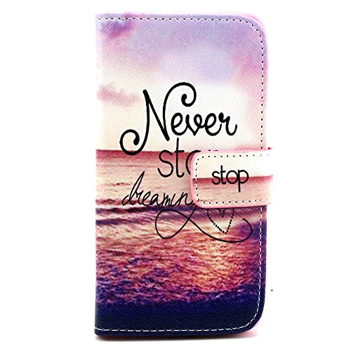 Galaxy Alpha Case,Galaxy Alpha Leather Case,Leather Case,Vogue Shop Fashion Pattern Premium PU Leather Wallet [Stand Feature] [Flip Cover]Type Magnet Design Flip Protective Pouch Skin Case Cover with All-around TPU Inner Case and Snap Button Closure Stylish design and Foilo with Foldable Stand,Smart Bracket, Pockets for ID, Credit Cards ,cash (Built-in Card Slots and cash/bill money slot) - Blue Flip Case Armor Protection Defender Case Cover for Samsung Galaxy Alpha G850 with 1 Stylus/one screen touch pen [ Samsung Galaxy Alpha / G850 ] (Vogue shop-Never Stop dreaming)