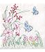 Jack Dempsey Stamped White Quilt Blocks, Flowers & Butterflies