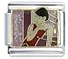 Woman Drinking Coffee Food Beverages Italian Charms Bracelet Link