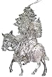 7" Victorian Santa Claus On Mule Christmas Ornament #W5140S