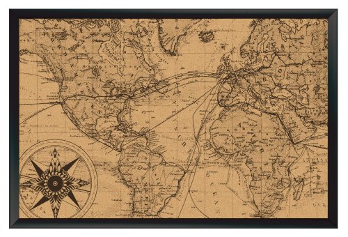 Childrens Toyshop  Toys : Board Dudes 24"x36" Painted Frame Map Cork Board (17002BDUA)