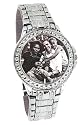 President Elect Obama with his family watch silver tone bracelet. Larger chunky watch.