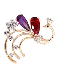 Jewelry: CY-Buity Ladies Womens Exquisite Classic Crystal Acrylic Peacock Peafowl Pin Brooch - CY-Buity