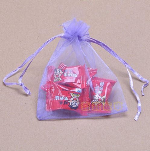 Homecube 50 Pcs 5.11 X 7.08'' Drawstring Organza Pouch Strong Storage Bags (Purple)