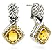 Sterling Silver 18K Gold Citrine Dangle Earrings