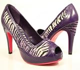 Purple Tiger Zebra Peep Toe Platform Pumps Vegan