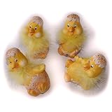 4er Set Dekoküken Osterdeko Keramik Küken Osterküken Deko, 0718