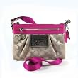 Coach Poppy Signature Swingpack Khaki Magenta 42888