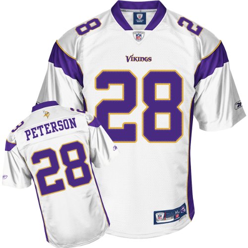 Reebok Minnesota Vikings Adrian Peterson Premier White Jersey Medium