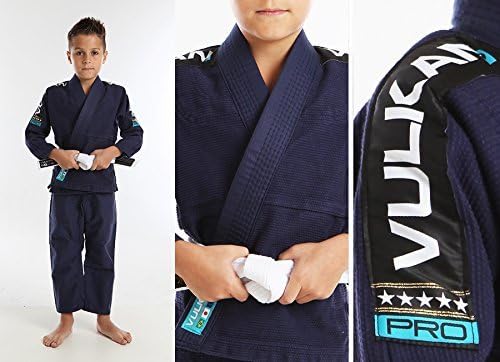 Vulkan Kids Pro Light Jiu Jitsu Gi - Navy Blue/M3
