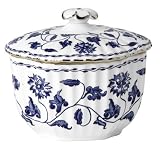 Spode Blue Colonel Platinum Sugar Bowl and Cover 7 ounce