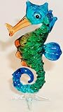 Seahorse, Blue/green Artglass, Small