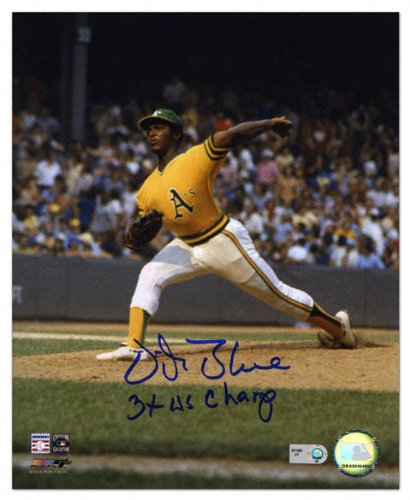 Vida Blue Oakland Athletics Autographed 8x10 Photograph with 3x World Series Champ Inscription