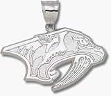 Nashville Predators Giant 1 7/8' W x 1 1/8' H 'Cat Head Logo' Pendant - Sterling Silver Jewelry