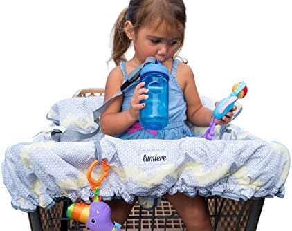 Lumiere Shopping Cart &amp; High Chair Cover for Baby &amp; Toddler - 360 Germ Protection, Entertainment Within Reach, Machine Washable, Easy Installation, Compact Fold-in Pouch