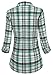 Women's Classic Collar Button Down Roll Up Long Sleeve Cotton Plaid Shirt