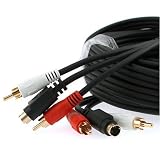Eforcity Black 25 Foot S-Video + Audio Cable