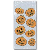 Pumpkin Cellophane Bags 4in. x 9in. x 2in. Pkg/1