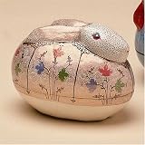 Papier Mâché Painted Rabbit Box - Easter Decoration or Trinket Box