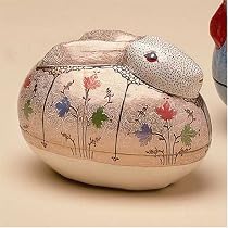 Papier M&acirc;ch&eacute; Painted Rabbit Box - Easter Decoration or Trinket Box