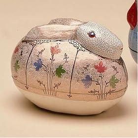 Papier Mâché Painted Rabbit Box - Easter Decoration or Trinket Box