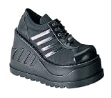 4-1/2 Inch Trendy Gothic Shoes Punk Shoes Black Platform Shoes Lace Up