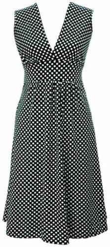 Luxury Divas Lightweight Black & White Polka Dot Dress Size Small
