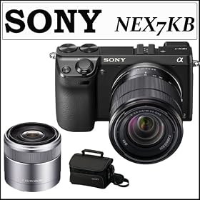 Sony DSLR NEX7KB 24.3MP Digital SLR Camera & 18-55MM Zoom Lens + Sony DSLR SEL-30M35 30mm F3.5 Nex Lens + Accessory Kit