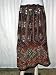 Womens Bollywood Bohemian Chic Dcrapechic Crinkle Long Black Orange Beaded Skirt 36" Length