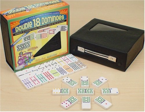 Childrens Toyshop  Toys : Double 18 Professional Color Dot Domino Set