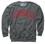 Louisville Cardinals Dark Heather Arch Crewneck Sweatshirt