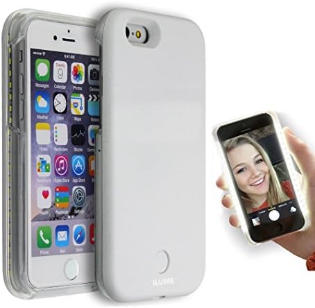 iLume® Luxury White Light Up Selfie LED illuminated Phone Cover Case iPhone Plus 6 / 6 Plus s - Dimmable (includes USB charger)