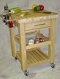 The Chop and Drop Wooden Kitchen Work Station (Natural) (35"H x 24"W x 24"D ....