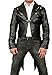 Mens Real Black Cow Leather Coat Gothic Tailcoat Steampunk Motorcycle Biker