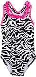 Speedo Girls 2-6x Zebra With Ruffle 1 Piece Swimsuit