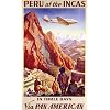 PERU INDIANS INCAS PAN AMERICAN AIRPLANE LARGE VINTAGE POSTER REPRO