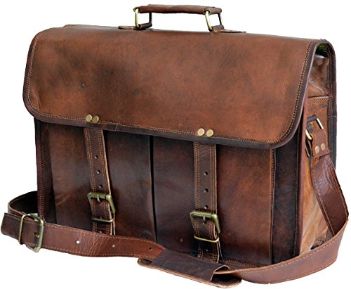 Jaald Leather Messenger Satchel Shoulder 13 15.6 Laptop Bag Briefcase office bag for Men Women