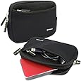 External Hard Drive Sleeve, Evecase Universal Portable Neoprene Carrying Sleeve Case with Front Zipper Pocket for 2.5" External Hard Drives, GPS and External Batteries - Black