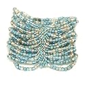 Women turquoise bead beaded silver blue charm bracelet by 81stgeneration