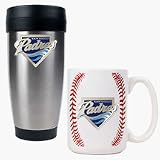 San Diego Padres Stainless Steel Travel Tumbler and Gameball Ceramic Mug Set