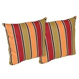 Outdoor Patio Decorative Pillow Set Red Multicolor Set of 2 - 14x14"