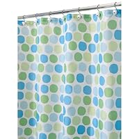 InterDesign Rialto 72-Inch by 72-Inch Shower Curtain, Blue/Green