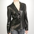 BGSD Women's Heritage Three-Button New Zealand Lambskin Leather Blazer Coat
