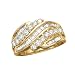 14K Yellow Gold 1 ct. Round and Baguette Cut Diamond Fashion Ring