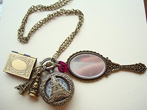 Beauty and the Beast Pocket Watch Necklace with Locket