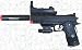 Sporting Goods : P228f Sti Edge Style Airsoft Pistol with Scope Laser