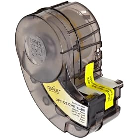 Brady XPS-125-CONT-YL-BK IDXPERT PermaSleeve 0.235" Height, 1.015" Width, B-342 Permasleeve Heat-Shrink Polyolefin, Black On Yellow Color Wire Marker Sleeves